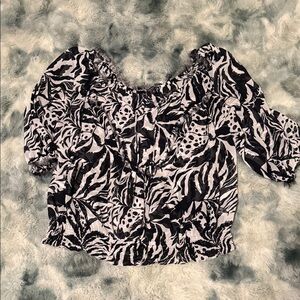 Elegant Zebra Print Women's Shear Blouse